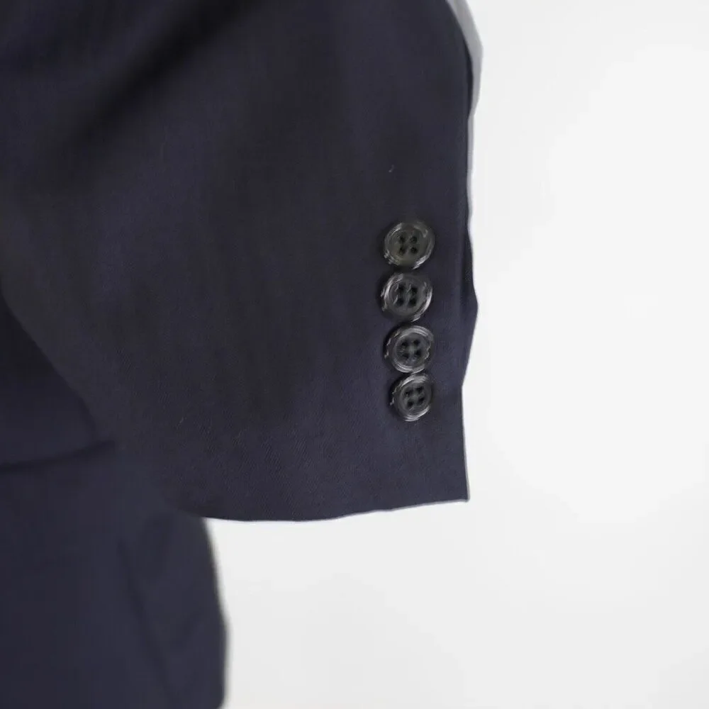 Hart Schaffner Marx Gold Trumpeter‎ Nordstrom Wool Blue Herringbone Blazer 44S